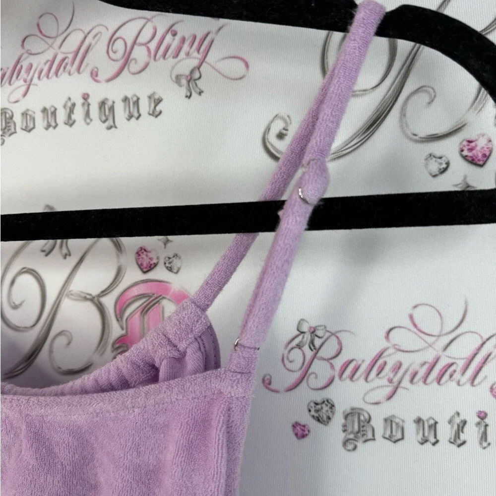 MAJORELLE dress cut out sides Oring detail terry cloth towel Lavender Dress - Picture 9 of 15